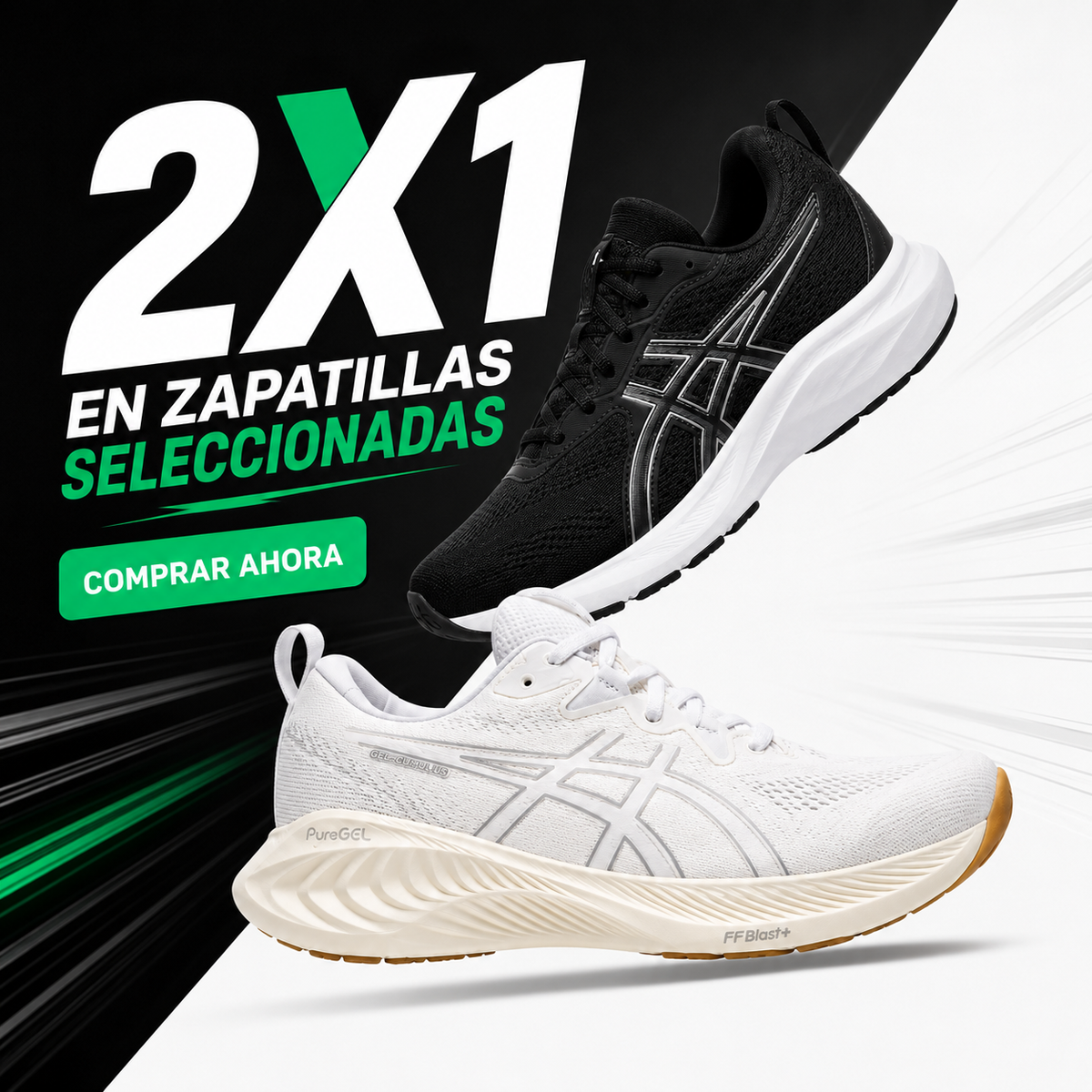 2x1 Zapatillas Asics + ¡Gorro de regalo!
